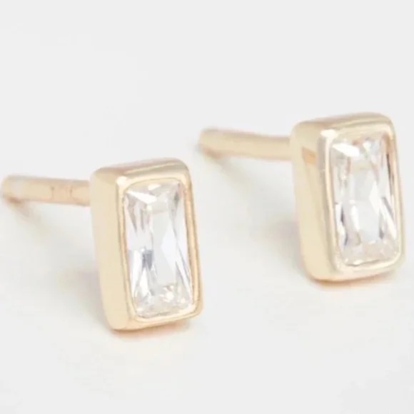 NWT SHASHI Baguette Studs - Picture 3 of 3